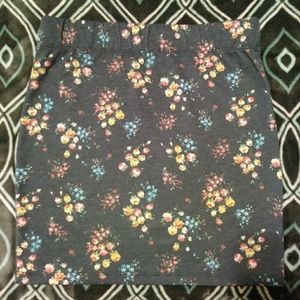 Cotton floral mini skirt